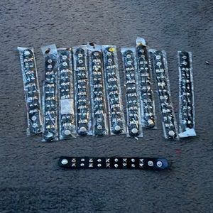 Black leather bracelets